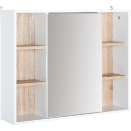 HOMCOM White Bathroom Mirror Cabinet - thumbnail 2