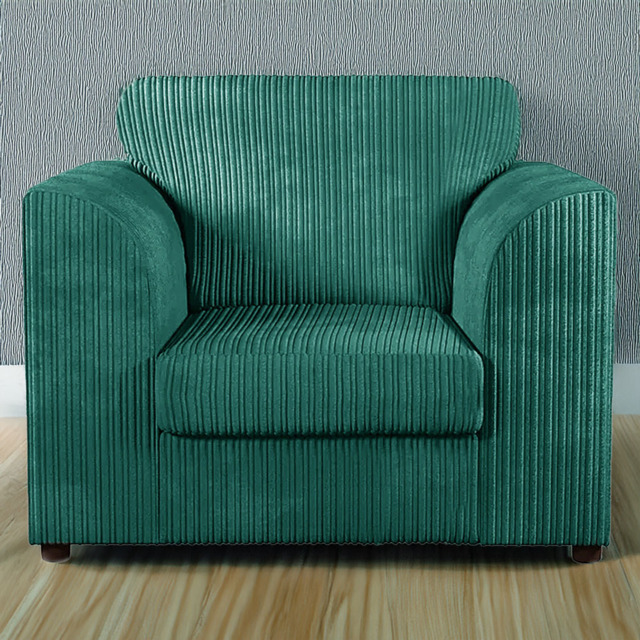 Luxor Teal Jumbo Cord Armchair - image 1