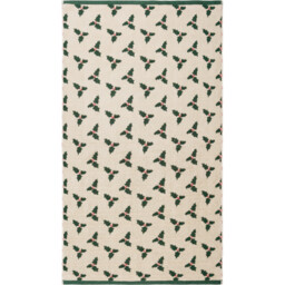 Cream Christmas Holly Hand Towel - thumbnail 1