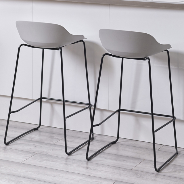 Julian Bowen Set of 2 Rocco Light Grey Stool - image 1