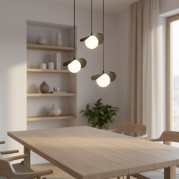Emibig Ritual White Shade Black 3 Light G9 LED Pendant Lamp - thumbnail 2