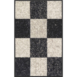Desire Rugs Black Anti Slip Square Design Door Mat 67 x 120cm