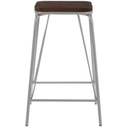 Premier Housewares District Grey and Elm Wood Stool - thumbnail 2