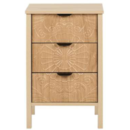 Birlea Lotus Natural 3 Drawer Bedside Table - thumbnail 3