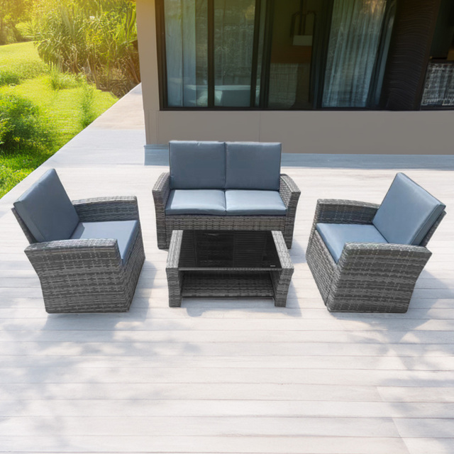 Furniture One 4 Seater Rattan Garden Sofa Set - image 1