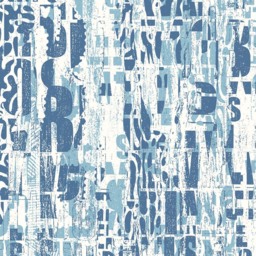 Origin Murals Letterpress Graffiti Blue Wall Mural - thumbnail 2