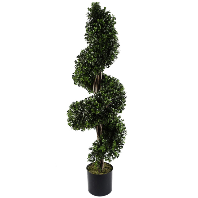 Leaf Outdoor Spiral Topiary Buxus Artificial Tree in Pot 120cm - image 1