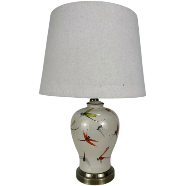 Acacia Home 37cm Ceramic Dragonfly Pattern Table Lamp - image 1