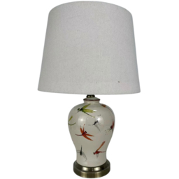 Acacia Home 37cm Ceramic Dragonfly Pattern Table Lamp - thumbnail 1