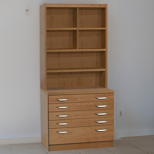R White Cabinets Brown 5 Drawer 6 Shelf Chest of Drawers with Hutch - image 1