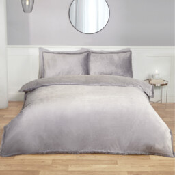 Selena Grey Super King Size Velvet Duvet Set
