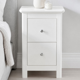 Core Products Nairn 2 Drawer White Petite Bedside Cabinet - thumbnail 1
