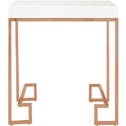 Premier Housewares Allure Rose Gold and White End Table with Angled Legs - thumbnail 2