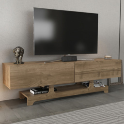 Decorotika Tera Walnut 2 Door and Open Shelf TV Unit