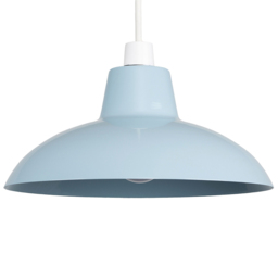 ValueLights Civic Metro Style Corn Flower Blue Metal Retro Pendant Shade