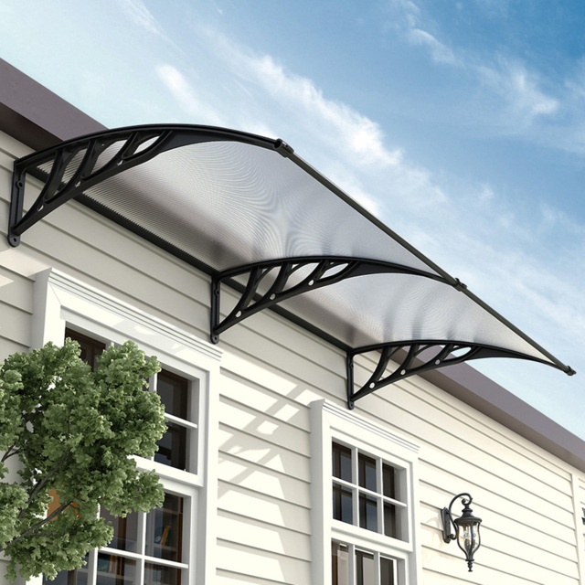 Living and Home Black Window and Door Awning Canopy with Brackets 1.9m - image 1