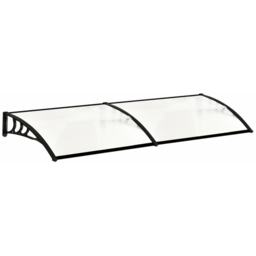 Living and Home Black Window and Door Awning Canopy with Brackets 1.9m - thumbnail 2