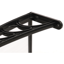 Living and Home Black Window and Door Awning Canopy with Brackets 1.9m - thumbnail 3