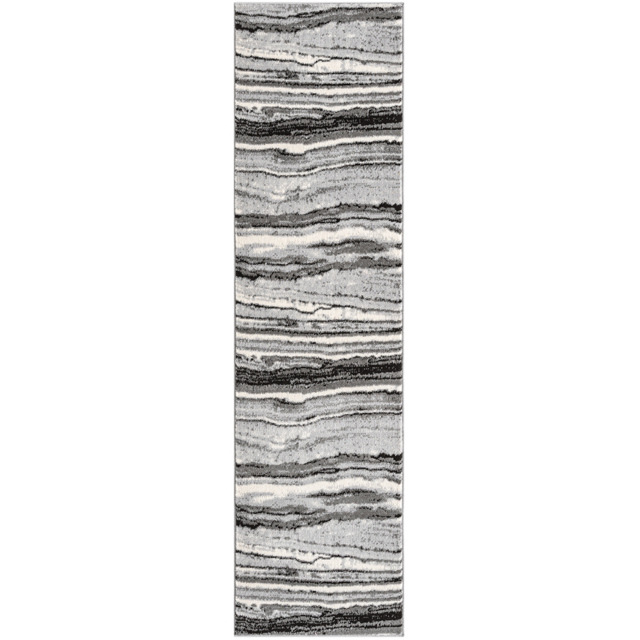 Desire Rugs Obsidian Coast Waves Abstract Grey Rug 60 x 220cm - image 1