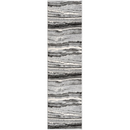 Desire Rugs Obsidian Coast Waves Abstract Grey Rug 60 x 220cm - thumbnail 1