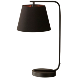 Kliving Hendrix Black and Copper Shade Black Table Lamp