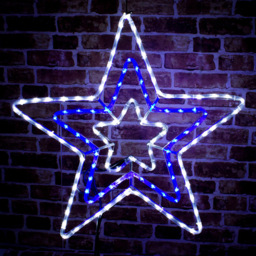 The Christmas Workshop LED Star String Light Blue and White 5m