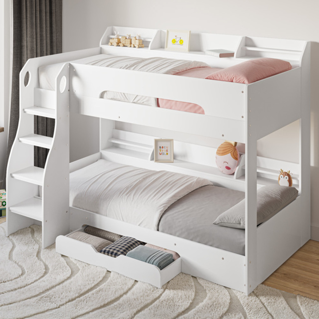 Flair Flick White Single Bunk Bed with Storage - image 1