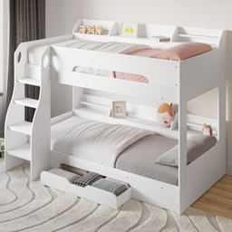 Flair Flick White Single Bunk Bed with Storage - thumbnail 1
