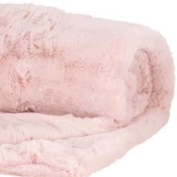 Divante Blush Rabbit Faux Fur Throw 127 x 152cm - thumbnail 3
