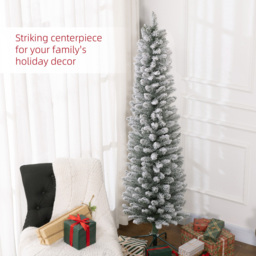 StarBright Snow Flocked Pencil Artificial Christmas Tree 6ft - thumbnail 4
