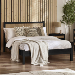 Julian Bowen Padstow Rattan Double Black Bed Frame