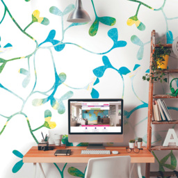 Origin Murals Water Coloured Petals Blue Wall Mural