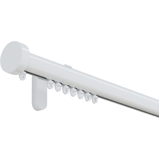 New Edge Blinds 105cm White Styleline Gliding Curtain Pole Set with Stud End - image 1