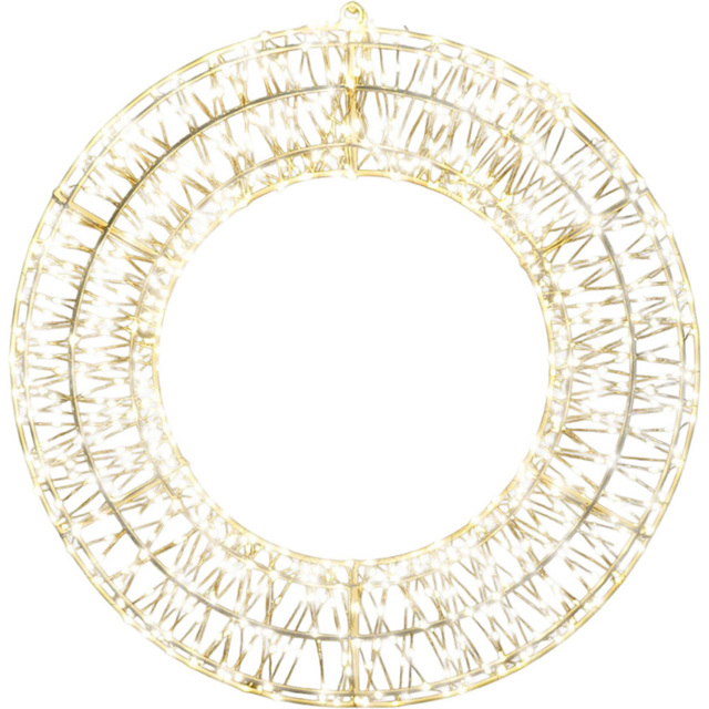 Xmas Haus 1200 Warm White LED Metal Wreath 70cm - image 1