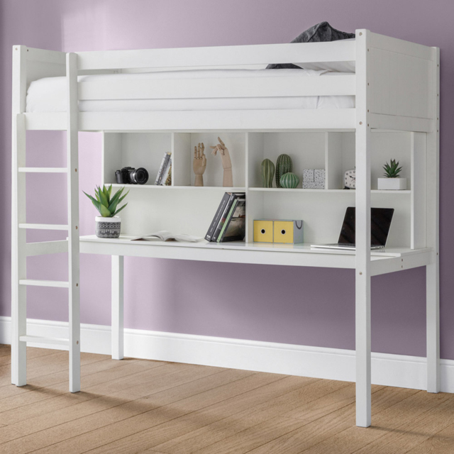 Julian Bowen Titan Single Surf White High Sleeper Workstation - image 1