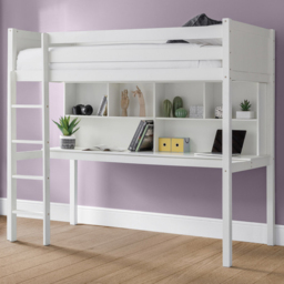 Julian Bowen Titan Single Surf White High Sleeper Workstation - thumbnail 1