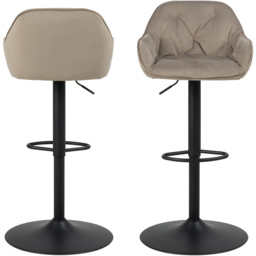 Florence Brooke Beige Height Adjustable Swivel Bar Stool Set of 2 - thumbnail 3