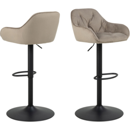 Florence Brooke Beige Height Adjustable Swivel Bar Stool Set of 2 - thumbnail 2