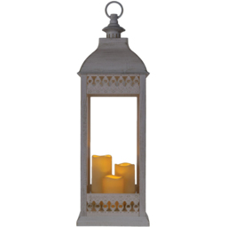 White Gold Brushed LED Candle Lantern - thumbnail 2
