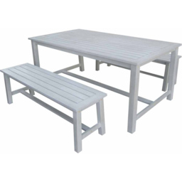 Charles Bentley 4 Seater Washed Bench Dining Set - thumbnail 3