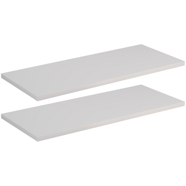 Homebase 60cm Matt White Melamine Shelf 2 Pack - image 1