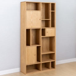 Florence Rangoon 3 Door 14 Shelf Oak Bookcase