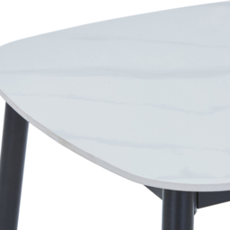 Core Products Aspen 2 Seater Square Dining Table Gloss White Sintered Stone and Black - thumbnail 3