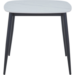 Core Products Aspen 2 Seater Square Dining Table Gloss White Sintered Stone and Black - thumbnail 2
