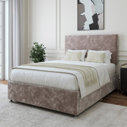 Bedmaster Double Silver Chenille 2 Drawer Divan Base with Valencia Headboard