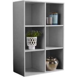 Home Source Grey 6 Cube Storage Shelf Unit - thumbnail 3