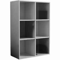 Home Source Grey 6 Cube Storage Shelf Unit - thumbnail 2