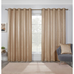 Divante Serene Jacquard Eyelet Curtain Champagne 168 x 137cm
