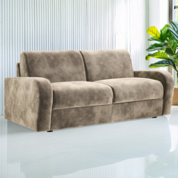 Jay-Be Deco 3 Seater Luxe Velvet Mink Sofa Bed with e-Sprung Mattress - thumbnail 1