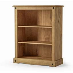 Mews Corona Waxed Pine Mexican Style 3 Shelf Bookcase - thumbnail 4